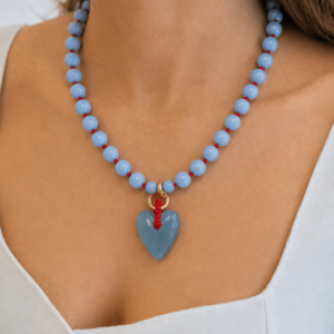 Collar Corazón Celeste