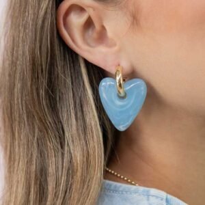 Aretes Corazón Celeste