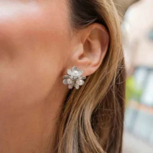 Aretes Flor Perla